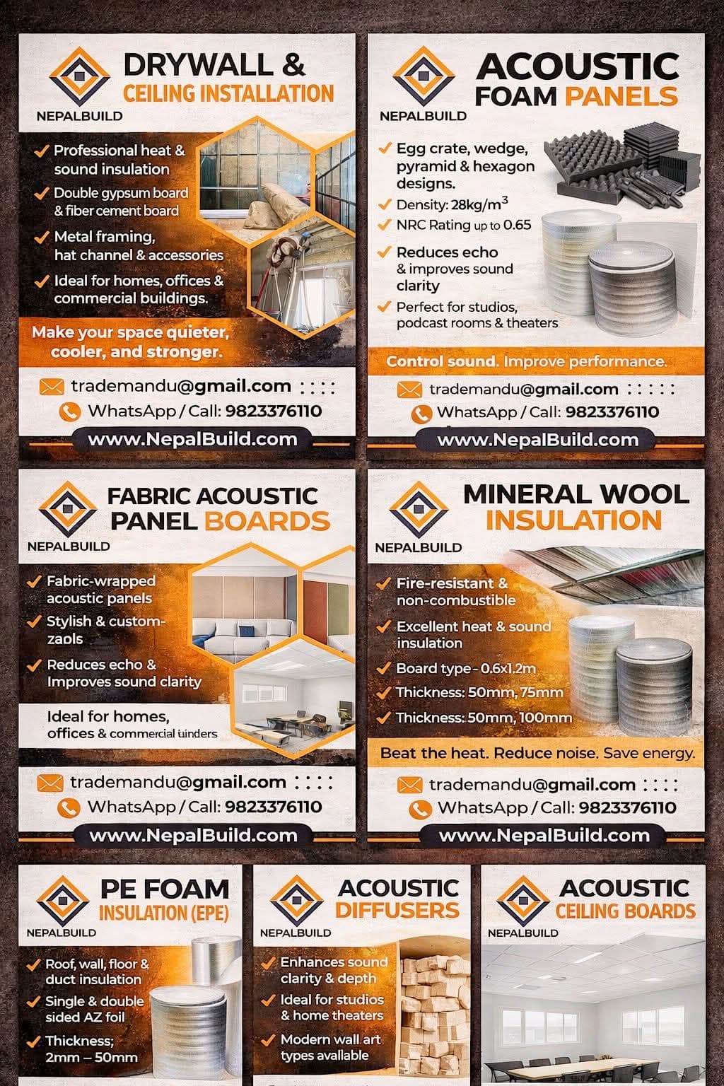 Insulation materials for roofing - false ceiling project in Kathmandu Nepal